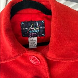 Jack by BB Dakota Red Pea Coat with Classic Collar